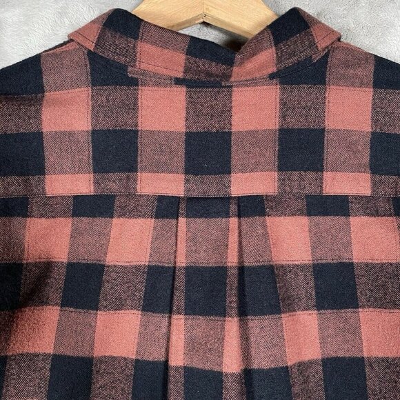 VINCE Flannel Shirt Mens Medium Buffalo Check Plaid Button Up Long Sleeve - Picture 7 of 13